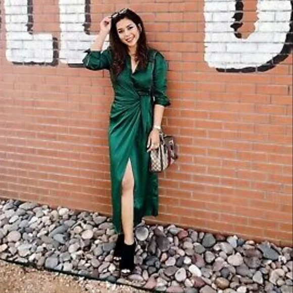 NWT Zara Long Green Shirt Dress, Size S - Picture 2 of 12